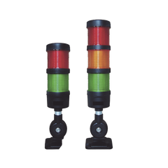 Torre LED Indicadora de estado de 2 niveles color Rojo y Verde, con Buzzer integrado a 85 dB, a 24 VCD con Montaje incluido de 60 mm de diámetro