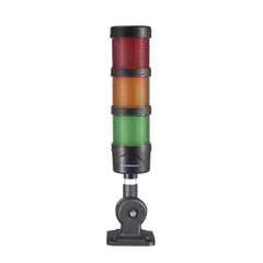 Torre LED Indicadora de estado de 3 niveles color Rojo, Ámbar y Verde, con Buzzer integrado a 85 dB, a 24 VCD con Montaje incluido de 60 mm de diámetro
