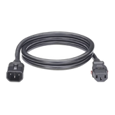 Cable de Alimentación Eléctrica Con Bloqueo de Seguridad, de IEC C14 a IEC C13, 1.2 Metros de Largo, Color Negro, 1 Pieza