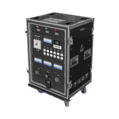 Centro de carga movil para instalaciones temporales con conexión TIPO socapex a 110v Y 220V | RACK 16U