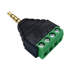 Conector de audio de 3.5mm macho a terminal de tornillo de 4 pines