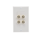 Placa de Pared | Postes de Unión Tipo Banana | Conexión para 2 Altavoces | Fácil Instalación | Conectores Chapados en Oro