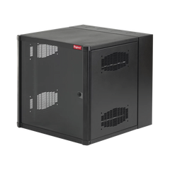 Gabinete AccessPlus de 19 UR Montaje en Pared de 19in, Rieles Numerados y Roscados #10-32, Puerta con Ventana de Seguridad, 600 mm de Ancho, 637 mm de Profundidad, Color Negro