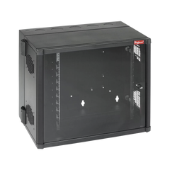 Gabinete AccessPlus de Montaje 26 UR en Pared de 19in, Rieles Numerados y Roscados #10-32, Puerta con Ventana de Seguridad, 700 mm de Ancho, 637 mm de Profundidad, Color Negro