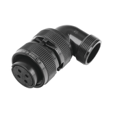 Conector Plug en Ángulo Recto de 4 Contactos Hembra Soldables para Radio de Locomotora.