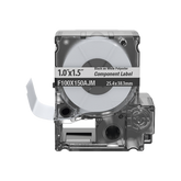 Casete de 150 Etiquetas Bandera, Poliéster de 25.4 mm x 38.1 mm, para Cables de 3.1 mm - 5.1 mm de Diámetro, Área de Impresión Color Blanco