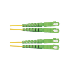 Jumper de Fibra Optica Monomodo 9/125 OS2, SC/APC-SC/APC Duplex, OFNR (Riser), Color Amarillo, 2 Metros (6.56 Pies)