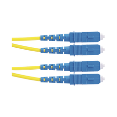 Jumper de Fibra Optica Monomodo 9/125 OS2, SC-SC Duplex, OFNR (Riser), Color Amarillo, 2 Metros (6.56 Pies)