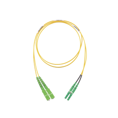 Jumper de Fibra Optica Monomodo 9/125 OS2, SC/APC-LC/APC Duplex, OFNR (Riser), Color Amarillo, 2 Metros (6.56 Pies)