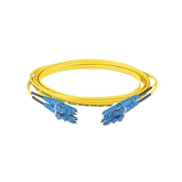 Jumper de Fibra Optica Monomodo 9/125 OS2, LC-LC Duplex, OFNR (Riser), Color Amarillo, 1 Metro (3.28 Pies)