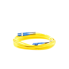 Jumper de Fibra Optica Monomodo 9/125 OS2, LC-LC Duplex, OFNR (Riser), Color Amarillo, 10 Metros