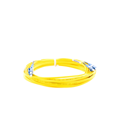 Jumper de Fibra Optica Monomodo 9/125 OS2, LC-LC Duplex, OFNR (Riser), Color Amarillo, 10 Metros