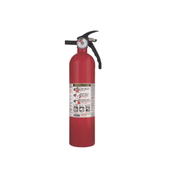 Extintor Desechable de Polvo Químico Seco | Fuegos Clase A, B y C | SOPORTE PLASTICO | Pieza de 2.5 lb