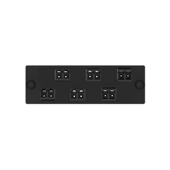 Placa Acopladora de Fibra Optica FAP, Con 6 Conectores LC Duplex (12 Fibras), Para Fibra Multimodo OM3/OM4, Color Negro