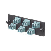 Placa Acopladora de Fibra Optica FAP, Con 6 Conectores LC Duplex (12 Fibras), Para Fibra Multimodo OM3/OM4, Color Aqua