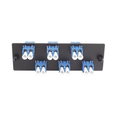 Placa Acopladora de Fibra Optica FAP, Con 6 Conectores LC Duplex (12 Fibras), Para Fibra Monomodo OS1/OS2, Color Azul