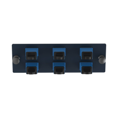 Placa Acopladora de Fibra Óptica FAP, Con 6 Conectores SC Simplex (6 Fibras), Para Fibra Monomodo OS1/OS2, Color Azul