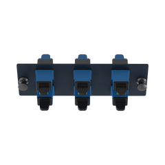 Placa Acopladora de Fibra Óptica FAP, Con 6 Conectores SC Simplex (6 Fibras), Para Fibra Monomodo OS1/OS2, Color Azul