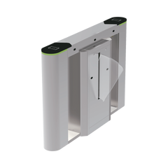Unidad central para puerta de cortesía tipo FLAP bidireccional / 30 personas por minuto / Acabado de Lujo / Apertura en 1 segundo / Acero inoxidable / Indicadores LED / Alarma por acceso denegado