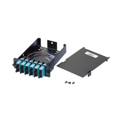 Placa Acopladora de Fibra Óptica FAP, Con 12 Pigtails y 6 Conectores SC Duplex (12 Fibras), Para Fibra Multimodo OM3/OM4, Color Aqua