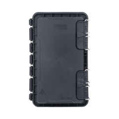 Caja de Distribución de Fibra Óptica, Hasta 96 Empalmes, Exterior IP65, Color Negro