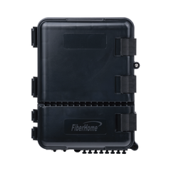 Caja de Distribución de Fibra Óptica para 24 Empalmes, con 8 Acopladores SC/APC Simplex, Exterior IP55, Color Negro