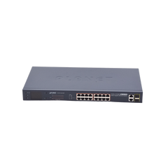 Switch No Administrable PoE+ Extender, Aislamiento VLAN de 16 Puertos +, 2 Combo TP/SFP Gigabit y Pantalla