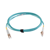 Jumper de Fibra Óptica Multimodo 50/125 XGLO OM3, LC-LC Duplex, OFNR, Color Aqua, 3 Metros
