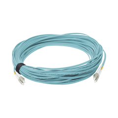 Jumper de Fibra Óptica Multimodo 50/125 XGLO OM3, LC-LC Duplex, OFNR, Color Aqua, 30 Metros
