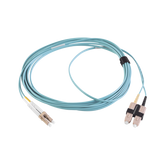 Jumper de Fibra Óptica Multimodo 50/125 XGLO OM3, LC-SC Duplex, OFNR, Color Aqua, 5 Metros