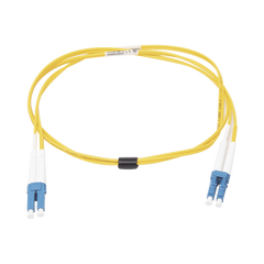Jumper de Fibra Óptica Monomodo (OS2), XGLO, Riser, LC/UPC-LC/UPC Duplex, OFNR, Color Amarillo, 1 Metro (3.28 Pies)