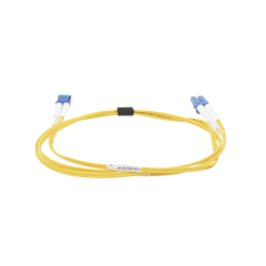 Jumper de Fibra Óptica Monomodo (OS2), XGLO, Riser, LC/UPC-LC/UPC Duplex, OFNR, Color Amarillo, 1 Metro (3.28 Pies)