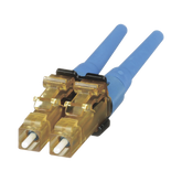 Conector de Fibra Óptica LC Duplex OptiCam, Monomodo 9/125 OS2, Pre-pulido, Color Azul