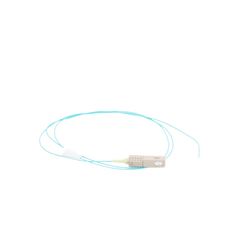 Pigtail de Fibra Óptica LC Simplex, Multimodo OM3 XGLO 50/125, OFNR, Color Aqua, 1 Metro