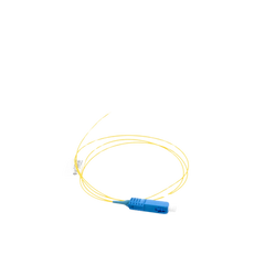 Pigtail de Fibra Óptica SC/UPC Simplex, Monomodo OS1/OS2 XGLO, OFNR, Color Amarillo, 1 Metro