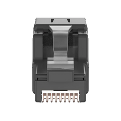 Plug RJ45 UTP, Instalación Angulada 45 Grados, Terminación en Campo Certificable, Compatible con Cat5e, Cat6 y Cat6A, Color Negro