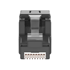 Plug RJ45 UTP, Instalación Angulada 45 Grados, Terminación en Campo Certificable, Compatible con Cat5e, Cat6 y Cat6A, Color Negro