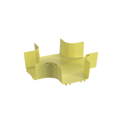 Accesorio de 4 Vías Horizontal, Con Ángulos a 90º, Para Canaletas FiberRunner™ 6X4, Color Amarillo