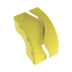 Bajada Vertical Exterior de 90º sin Tapa, Para uso con Canaletas 6X4 FiberRunner™, Color Amarillo