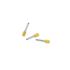 Ferrúl de cobre DIN Amarillo para Cable 10 AWG con largo 12 mm. Paquete de 100 Piezas