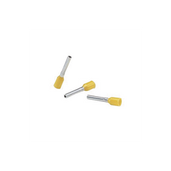 Ferrúl de cobre DIN Amarillo para Cable 10 AWG con largo 12 mm. Paquete de 100 Piezas
