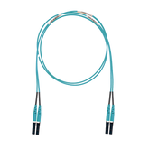 Jumper de Fibra Optica Multimodo 50/125 OM3, LC-LC Duplex, LSZH (Cero Halógenos), Color Aqua, 1 Metro