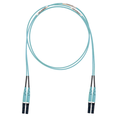 Jumper de Fibra Optica Multimodo 50/125 OM3, LC-LC Duplex, LSZH (Cero Halógenos), Color Aqua, 2 Metros (6.56 Pies)