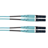 Jumper de Fibra Optica Multimodo 50/125 OM3, LC-LC Duplex, LSZH (Cero Halógenos), Color Aqua, 2 Metros (6.56 Pies)