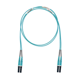 Jumper de Fibra Optica Multimodo 50/125 OM3, LC-LC Duplex, LSZH (Cero Halógenos), Color Aqua, 3 Metros (9.84 Pies)