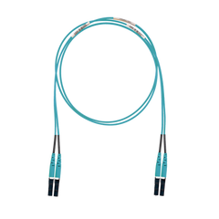 Jumper de Fibra Optica Multimodo 50/125 OM3, LC-LC Duplex, LSZH (Cero Halógenos), Color Aqua, 3 Metros