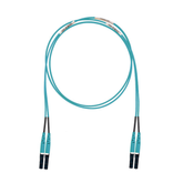 Jumper de Fibra Óptica Multimodo 50/125 OM3, LC-LC Duplex, LSZH (Cero Halógenos), Color Aqua, 5 Metros (16.40 Pies)