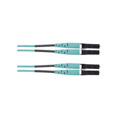Jumper de Fibra Optica Multimodo 50/125 OM3, LC-LC Duplex, LSZH (Cero Halógenos), Color Aqua, 10 Metros (32.81 Pies)