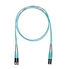 Jumper de Fibra Optica Multimodo 50/125 OM3, LC-SC Duplex, LSZH (Cero Halógenos), Color Aqua, 2 Metros (6.56 Pies)