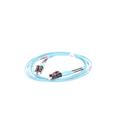 Jumper de Fibra Optica Multimodo 50/125 OM3, LC-LC Duplex, OFNR (Riser), Color Aqua, 2 Metros (6.56 Pies)